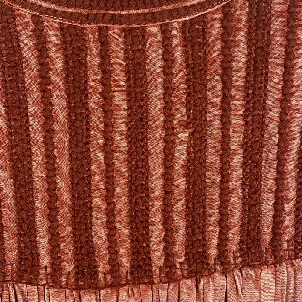 Rachel Zoe Sun Washed Salmon Embroidered Sleeveless Boho Swing Tank Size‎ Small - Picture 7 of 13
